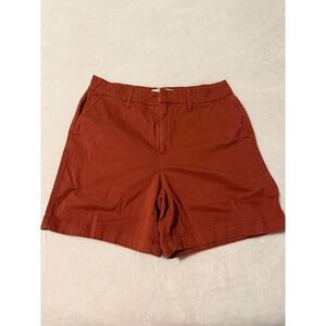 Anne Klein Jeans Chino Shorts Womens 10 Rust Orange Excellent Mid Rise Solid
